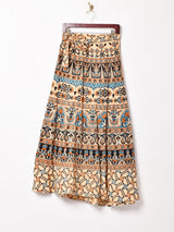 総柄 マキシ丈 ラップスカート