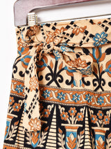 総柄 マキシ丈 ラップスカート