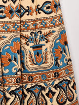 総柄 マキシ丈 ラップスカート