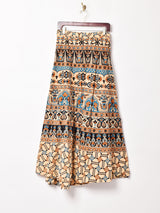 総柄 マキシ丈 ラップスカート