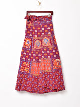 総柄 マキシ丈 ラップスカート