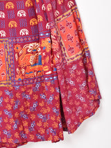 総柄 マキシ丈 ラップスカート