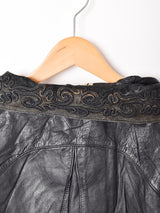 クロップド デザイン レザージャケット