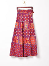 総柄 マキシ丈 ラップスカート