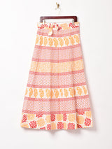 総柄 マキシ丈 ラップスカート