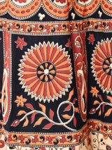 総柄 マキシ丈 ラップスカート