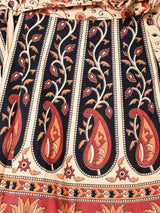 総柄 マキシ丈 ラップスカート