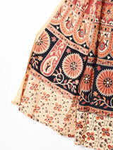 総柄 マキシ丈 ラップスカート