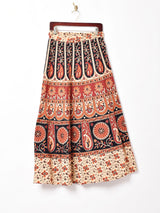 総柄 マキシ丈 ラップスカート