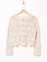 Elcamino サークルパターン クロシェカーディガン