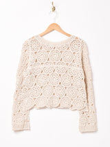 Elcamino サークルパターン クロシェカーディガン