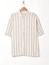 ストライプ 半袖 リネンシャツ