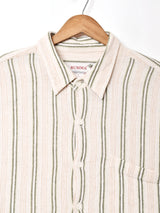 ストライプ 半袖 リネンシャツ