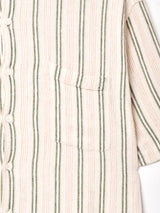 ストライプ 半袖 リネンシャツ