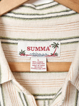 ストライプ 半袖 リネンシャツ