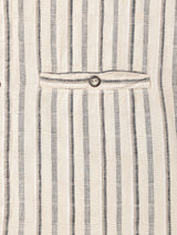 ストライプ バンドカラー 半袖シャツ