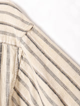 ストライプ バンドカラー 半袖シャツ