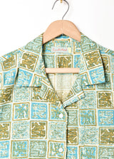 Emerald Motel 総柄 コットンリネン オープンカラー半袖シャツ