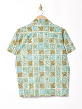 Emerald Motel 総柄 コットンリネン オープンカラー半袖シャツ