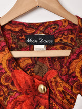 アメリカ製 総柄 フロントオープンワンピ—ス