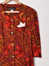 アメリカ製 総柄 フロントオープンワンピ—ス