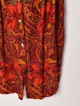 アメリカ製 総柄 フロントオープンワンピ—ス