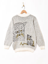 猫モチーフ ホワイトセーター