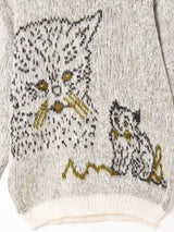 猫モチーフ ホワイトセーター