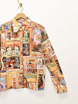 フランス製 総柄 長袖シャツ