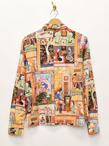 フランス製 総柄 長袖シャツ