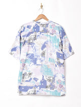総柄 半袖 オープンカラーシャツ