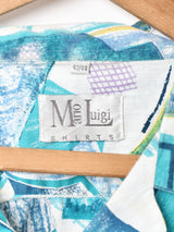 総柄 半袖 オープンカラーシャツ