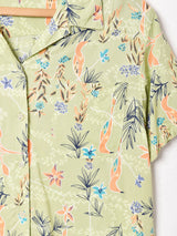 総柄 オープンカラー 半袖シャツ