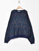 ペイズリー柄セーター