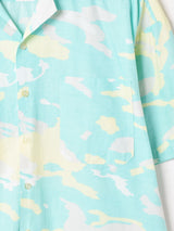 総柄 半袖 オープンカラーシャツ