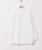 【2色展開】Meridianノーカラー フロントデザイン 長袖シャツ