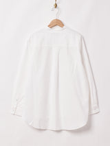 【2色展開】Meridianノーカラー ピンタック 長袖シャツ