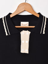 【2色展開】Elcaminoダブルボタン 長袖ニットポロシャツ