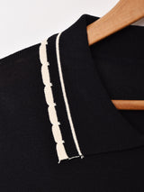 【2色展開】Elcaminoダブルボタン 長袖ニットポロシャツ