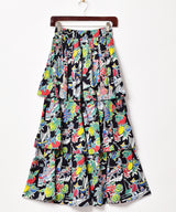 総柄 ラッフルスカート