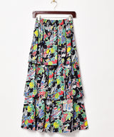 総柄 ラッフルスカート