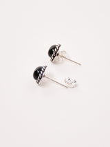 【3色展開】ストーン スモールシルバーピアス