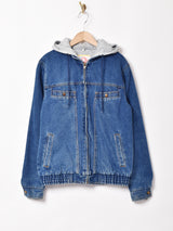 レイヤード風 ジップアップ デニムジャケット