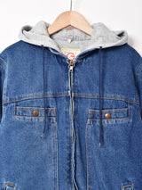 レイヤード風 ジップアップ デニムジャケット