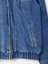 レイヤード風 ジップアップ デニムジャケット