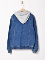 レイヤード風 ジップアップ デニムジャケット