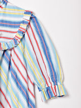 ボーダー フリルデザインワンピース