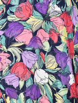 変形デザイン 花柄半袖トップス