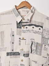 総柄 リネンシャツ