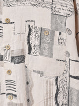 総柄 リネンシャツ